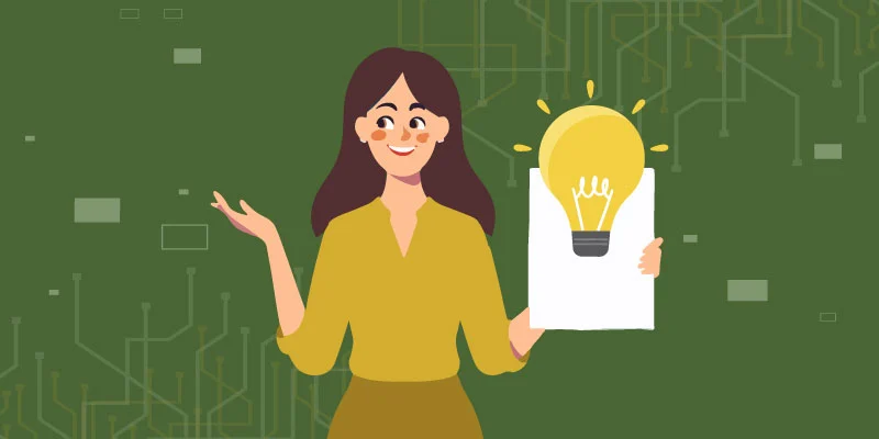 Illustration of a smiling user holding a document with a glowing lightbulb, symbolizing insights and final thoughts on Bitstamp.