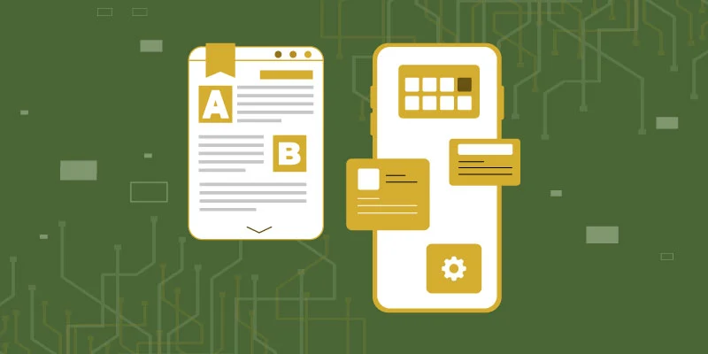 Illustration of a digital document and a smartphone interface, representing a step-by-step guide for signing up on Crypto.com.
