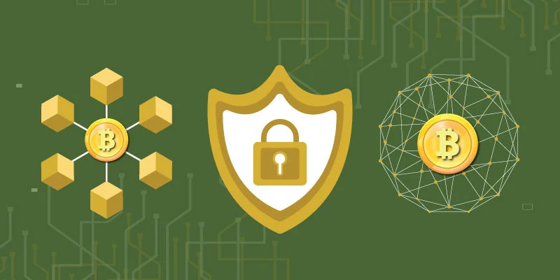 Security comparison between Centralized Exchange (CEX) and Decentralized Exchange (DEX) with Bitcoin networks and a security shield CEX vs DEX