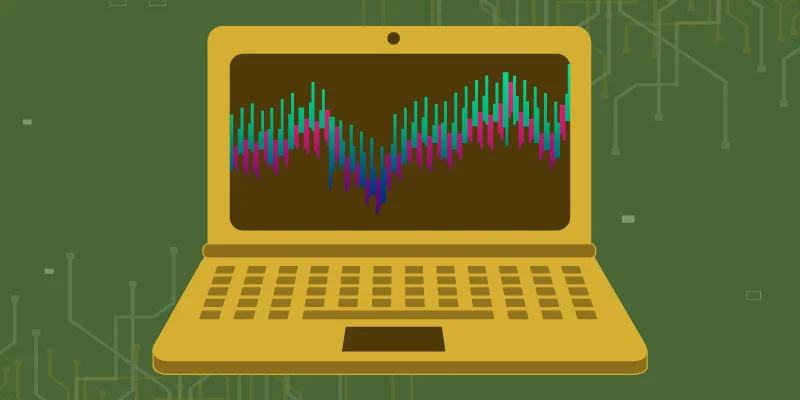 Illustration of a laptop displaying a crypto trading chart, representing what is crypto exchange and how digital trading platforms work.